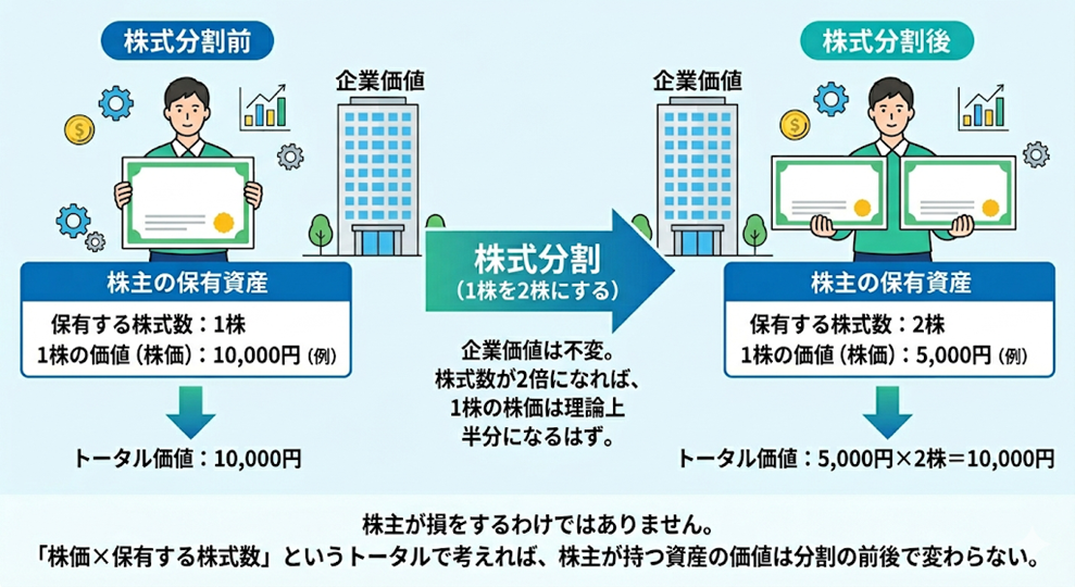 【図表２】株式分割前と株式分割後